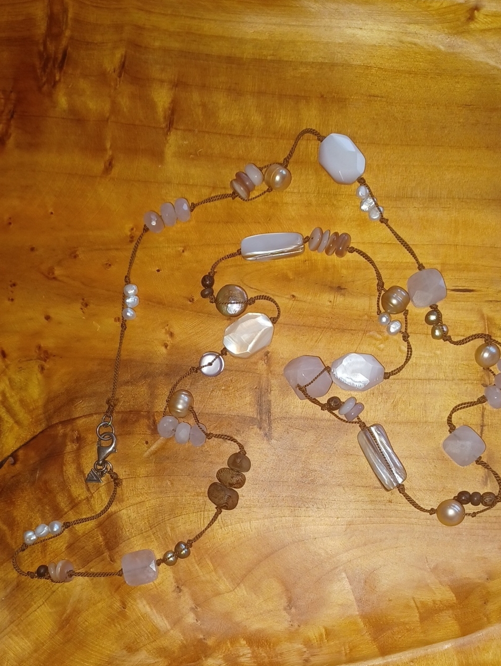 Vintage Silpada Retired N1428 Rose Quartz Freshwater Pearl Sterling Silver Neckl